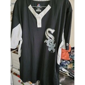 XL Chicago White Sox Majestic Jersey Shirt Henley 1/4 MLB Baseball Cool Base